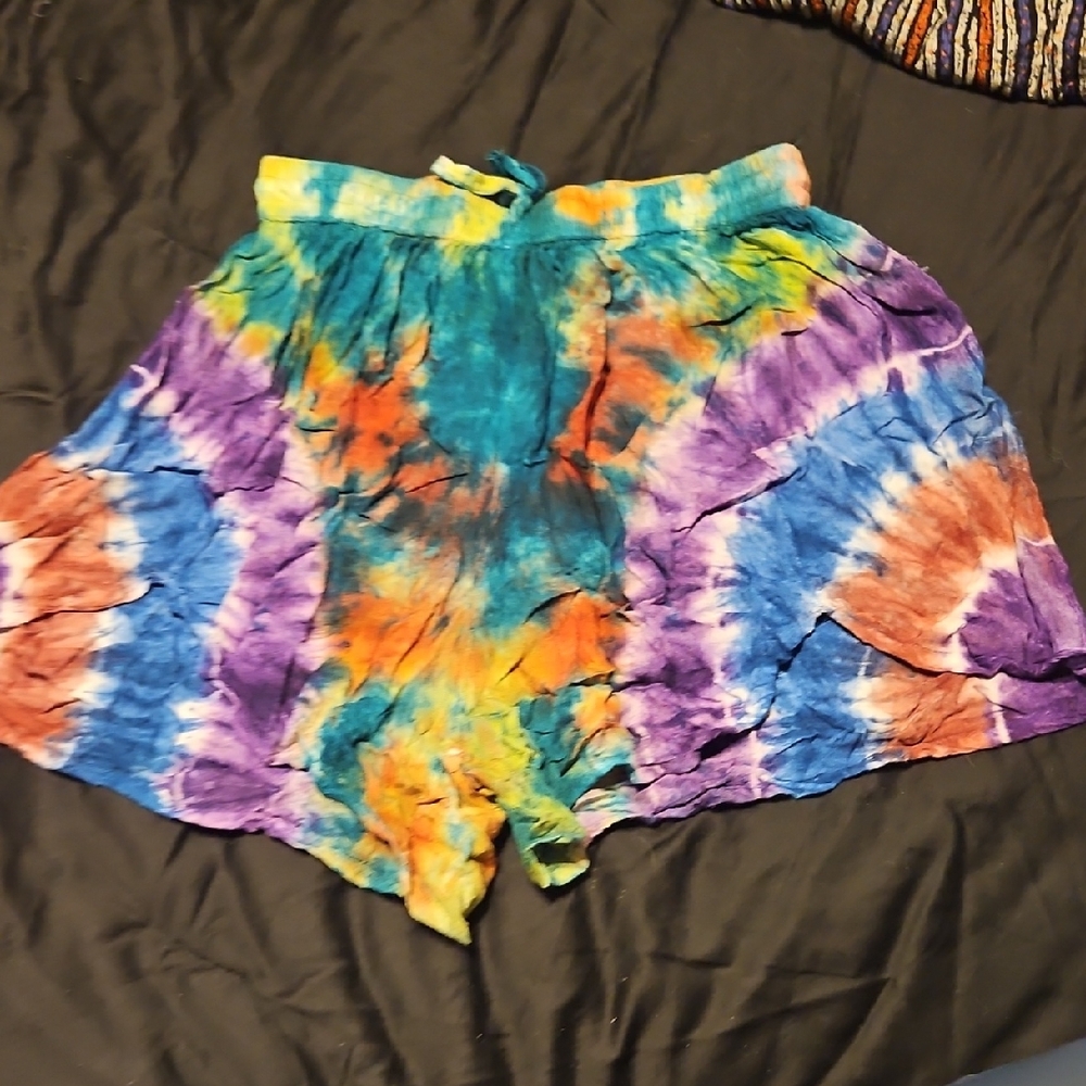 India Boutique Colorful Tie-Dye High Waist Shorts